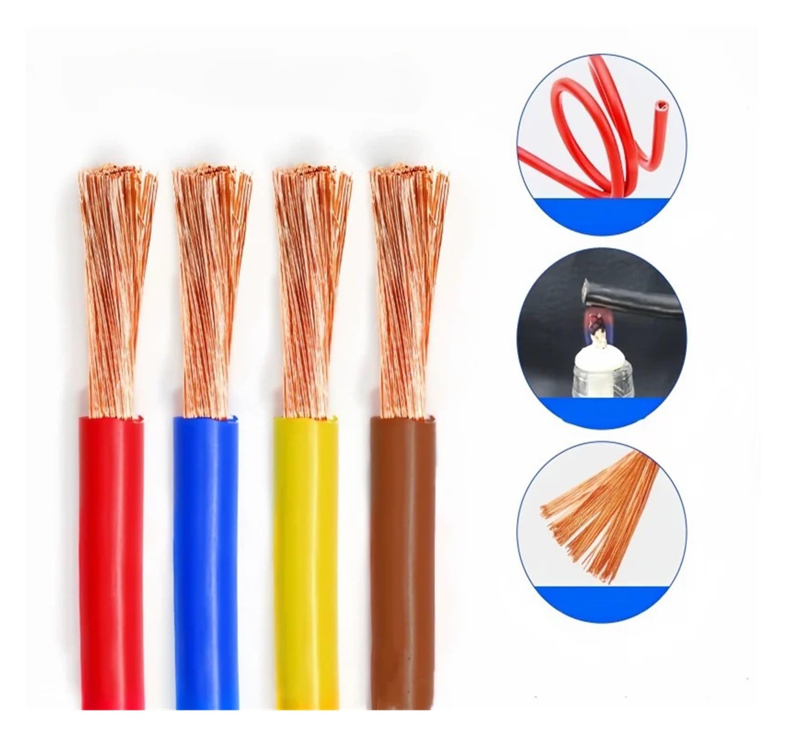 5m 10 11 13 15 17 18 20 22Awg RV Drut Miedziany Elastyczny Kabel Elektryczny PVC Do Przewodów Audio W Samochodzie(RED 5m,10AWG)