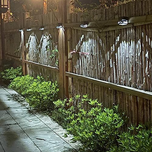 Hooree Solar Fence Lights Outdoor Waterproof Deck Gutter Yard Pathway Step Garden Small Rechargeable Stair Lights Posts For Rod Iron Wall Dock Patio Driveway Grave Led Lighting (8 Pack Cool White) #TOP3