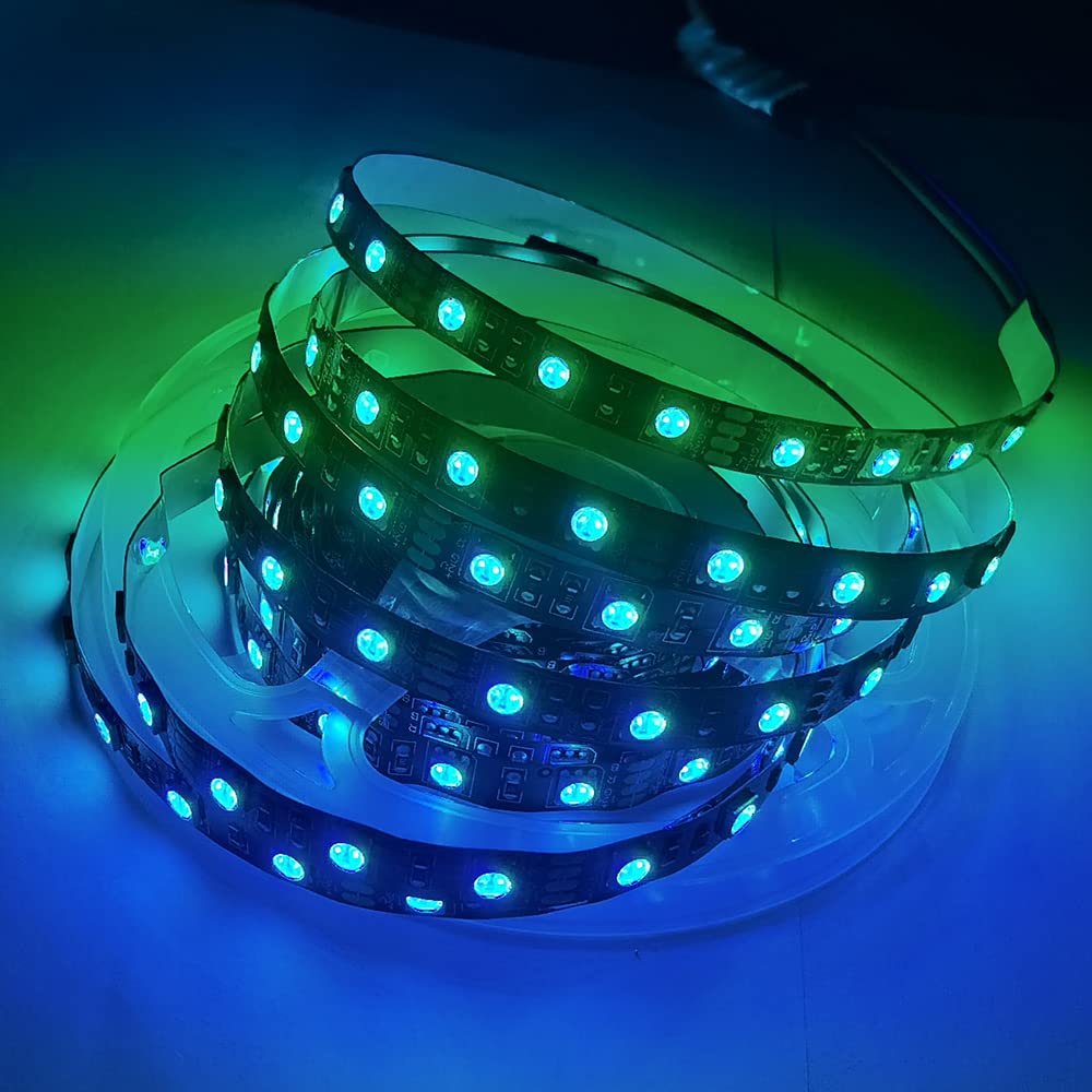 SUPERNIGHT 16.4ft RGB LED Strip Lights – Waterproof, Color-Changing, 300 LEDs For Bedroom, TV Backlighting, & Holiday Decor (Black PCB)