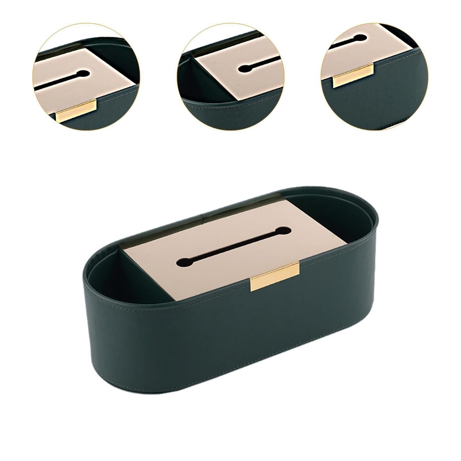 Caja dispensadora de pañuelos Servilleteros modernos decorativos for el hogar con soportes de papel tisú Imprescindibles para el apartamento(Green)