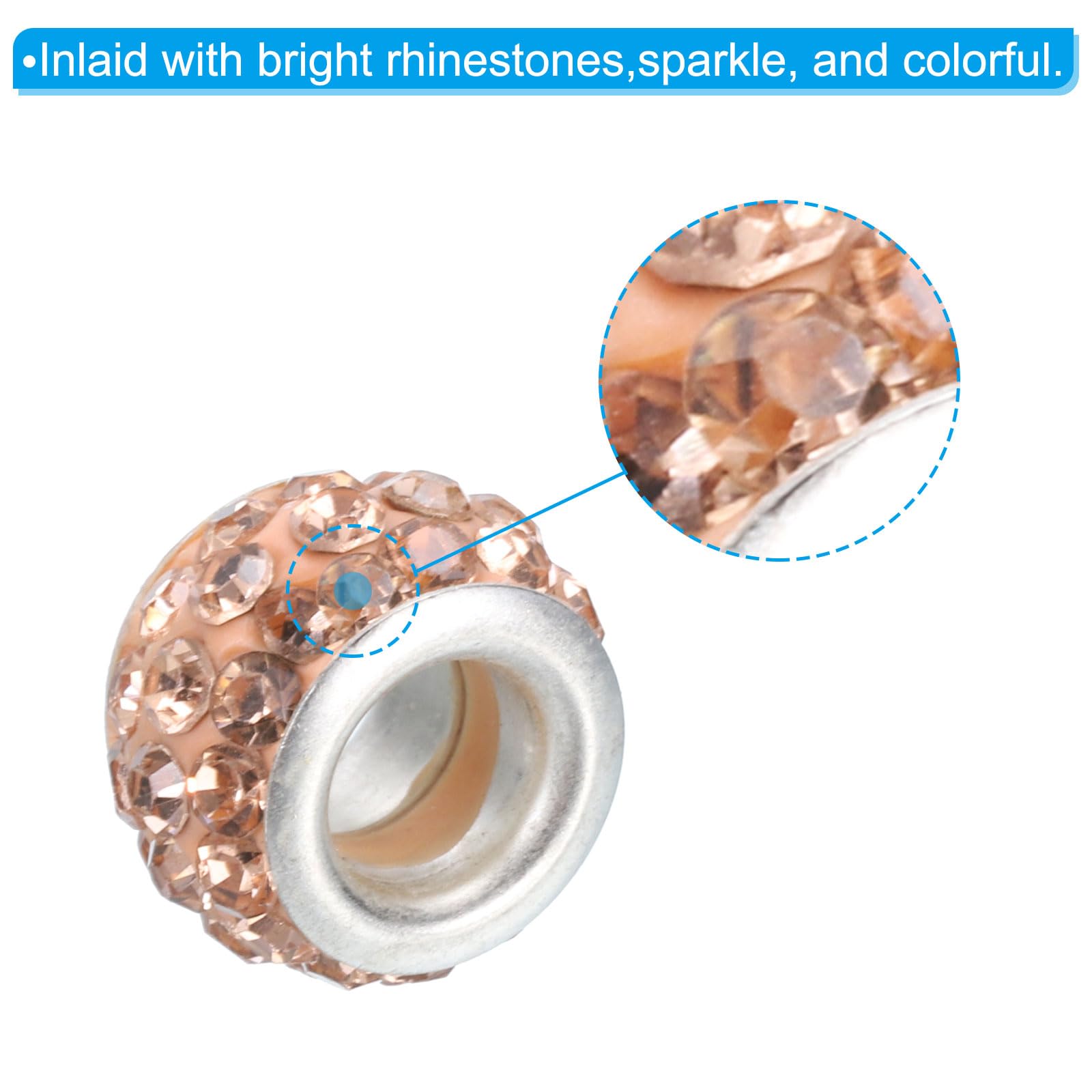 PATIKIL 12mm Rhinestone European Beads - Image 3