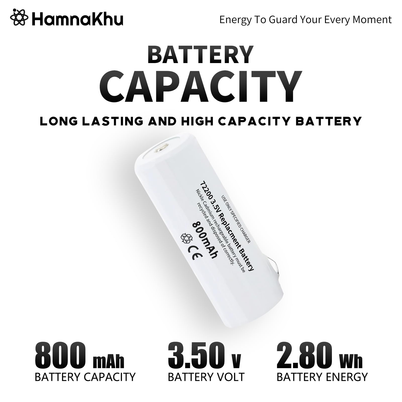 3.5V Rechargeable Battery for Welch Allyn 72200 & 71050/11720 Medical Devices - UL/CE Certified, 800mAh Ni-CD Replacement (Fits Otoscope/Diagnostic Handles)