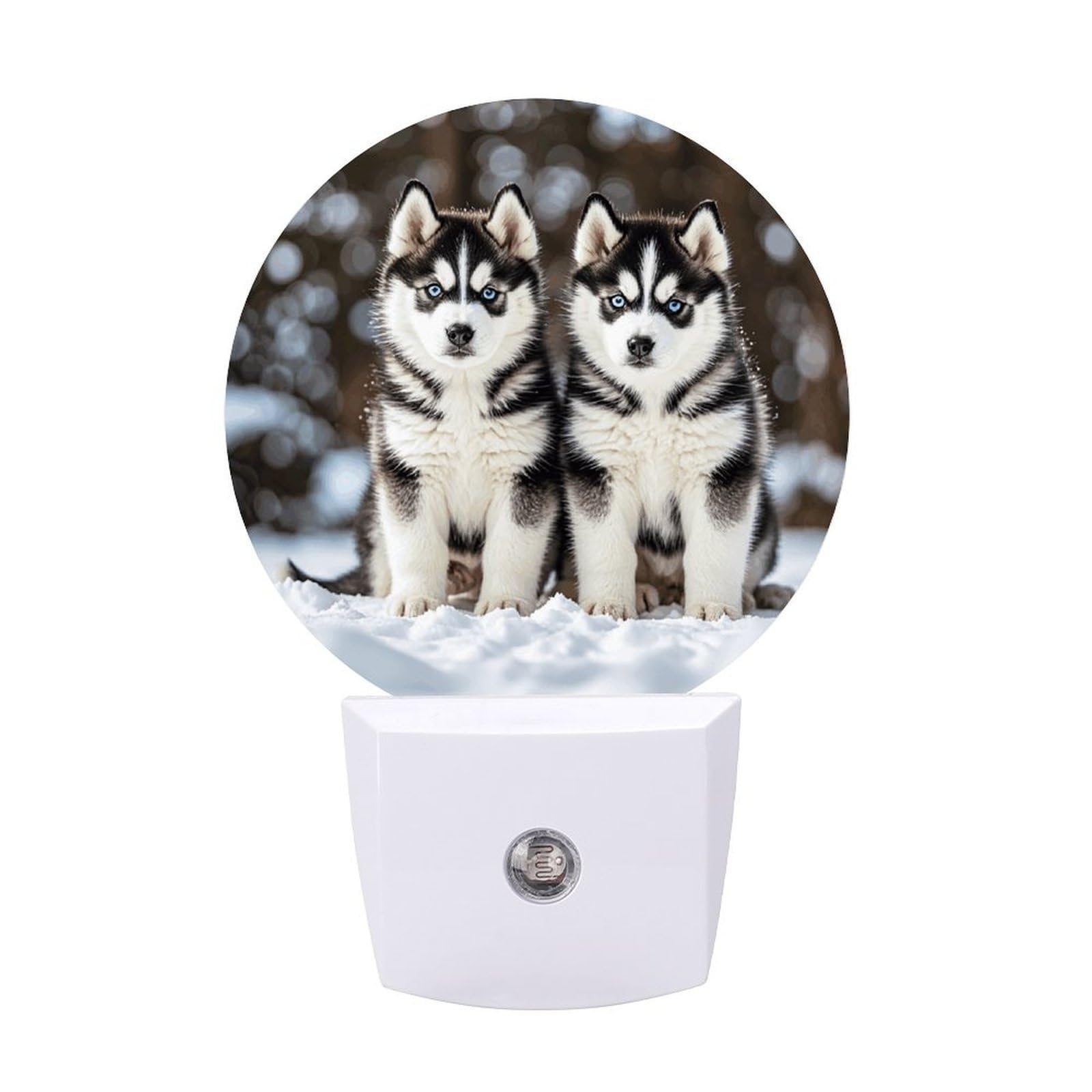 Husky Puppies Dogs LED Night Lights Plug Into Wall