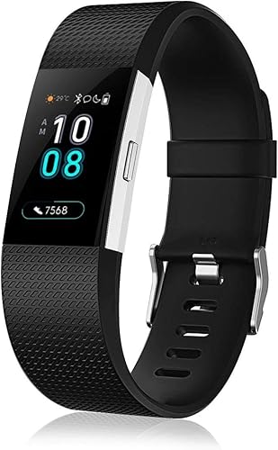 ENJOYPRO Bandas de repuesto para Fitbit Charge 2, edición especial, pulseras de repuesto para Fitbit Charge 2 (grande, negro)
