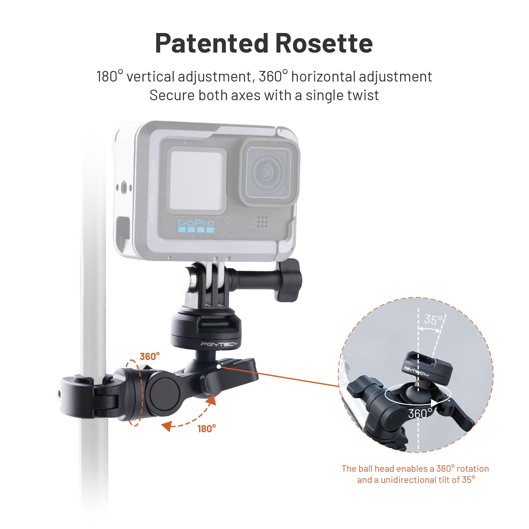 Holder Mirror PGYTECH 360° Insta360 GoPro DJI AKASO - Dettaglio