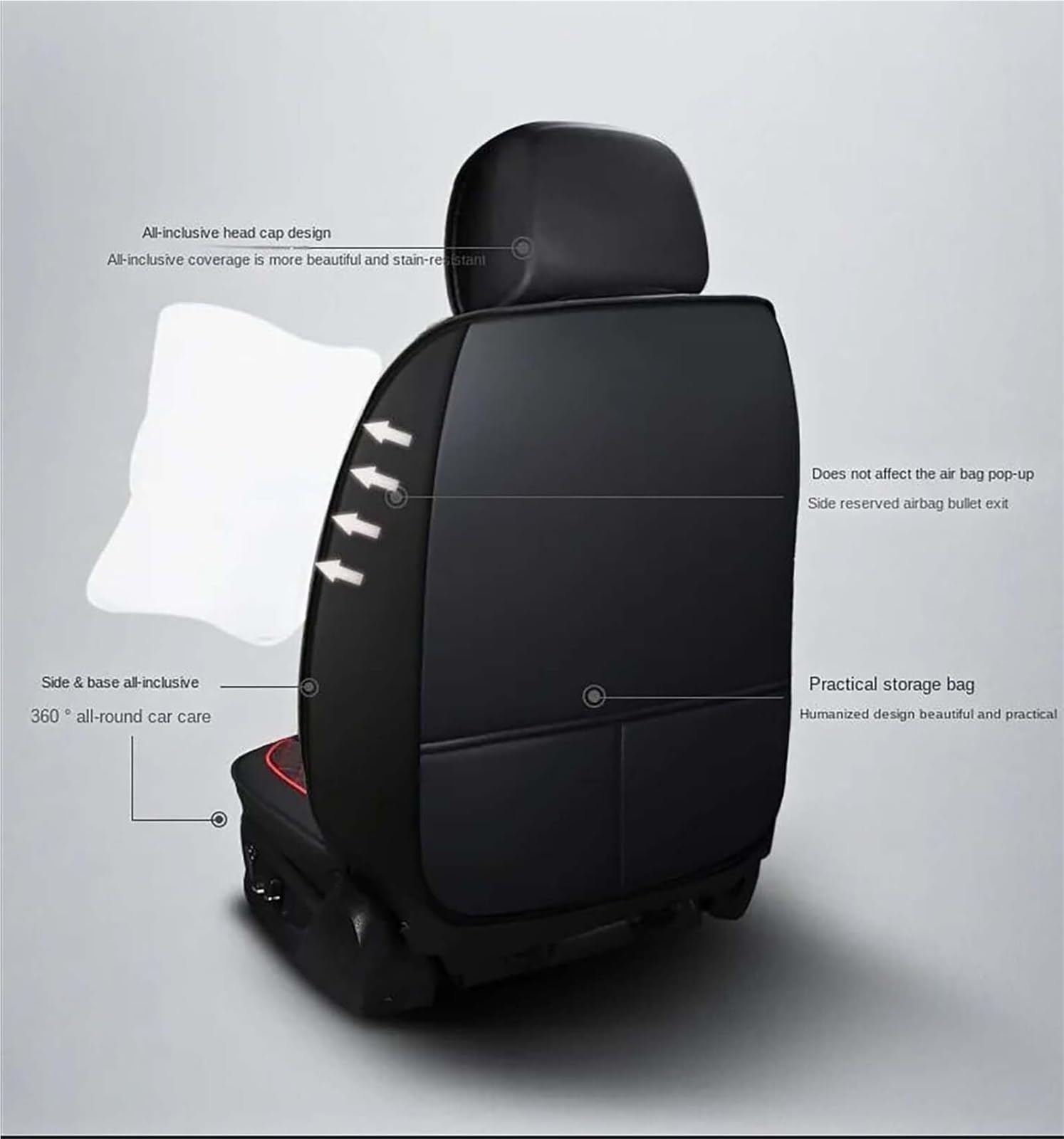 Housse Siege Voiture pour Nissan Qashqai e-POWER (2023-2025), Coussin en Cuir De Première Imperméable Et Résistant À l'usure, Housses Siege Avant Arrière Auto Protection Accessoire(Black white)