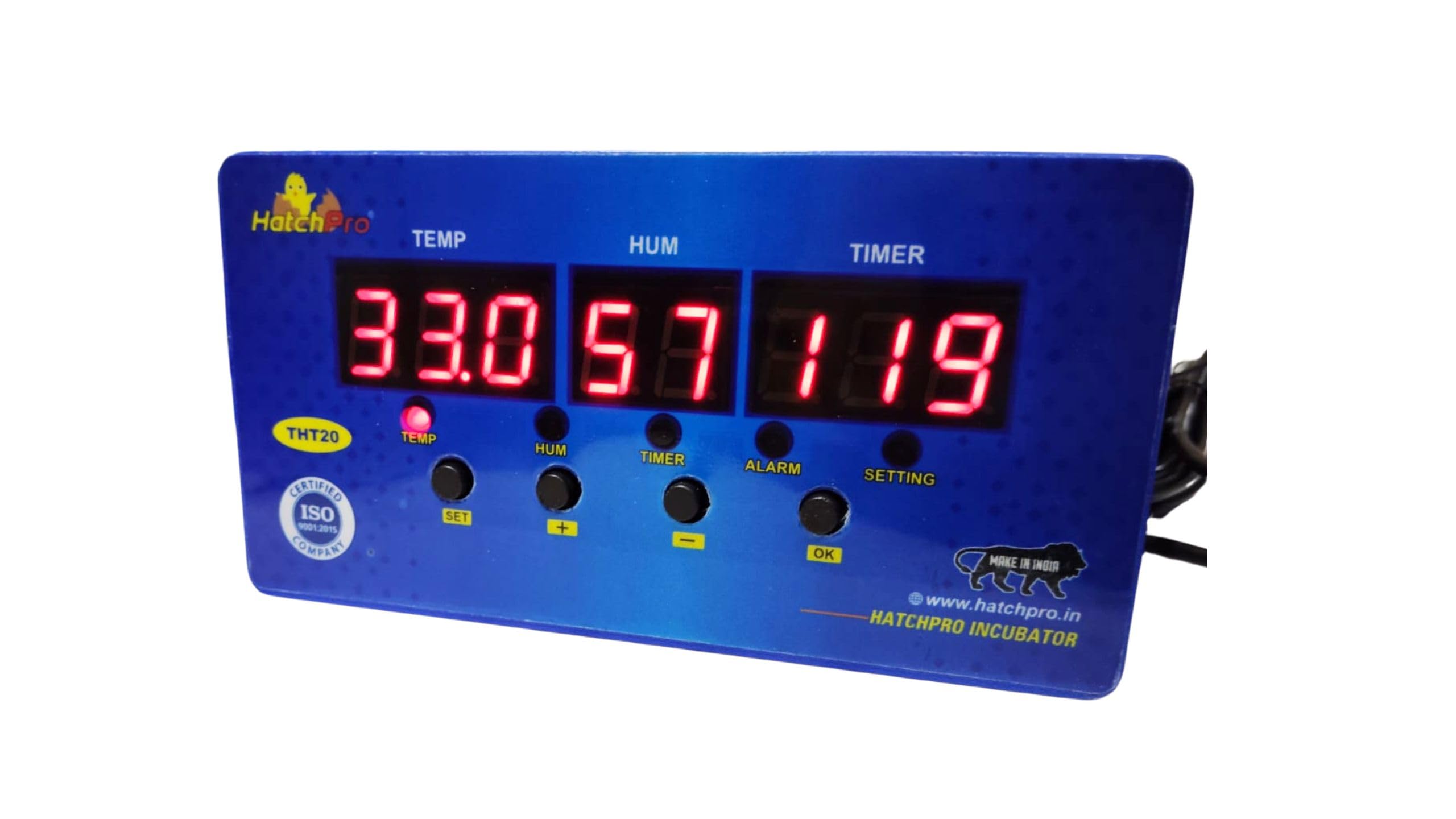 Hatchpro THT20 Large egg incubator controller | Over heat function | Temperature , Humidity and Turner Control | with 12 vdc adaptor | Large Body Size 15.5 x 8 x 7.5 cm-image-46