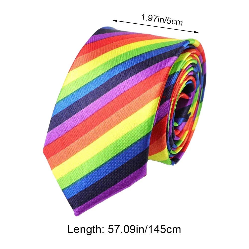 1 Pc Cravatta a Righe Arcobaleno Cravatta Lgbt Arcobaleno Stampata Musicale Con Stampa o Alunno Ricevi Fiori Banda