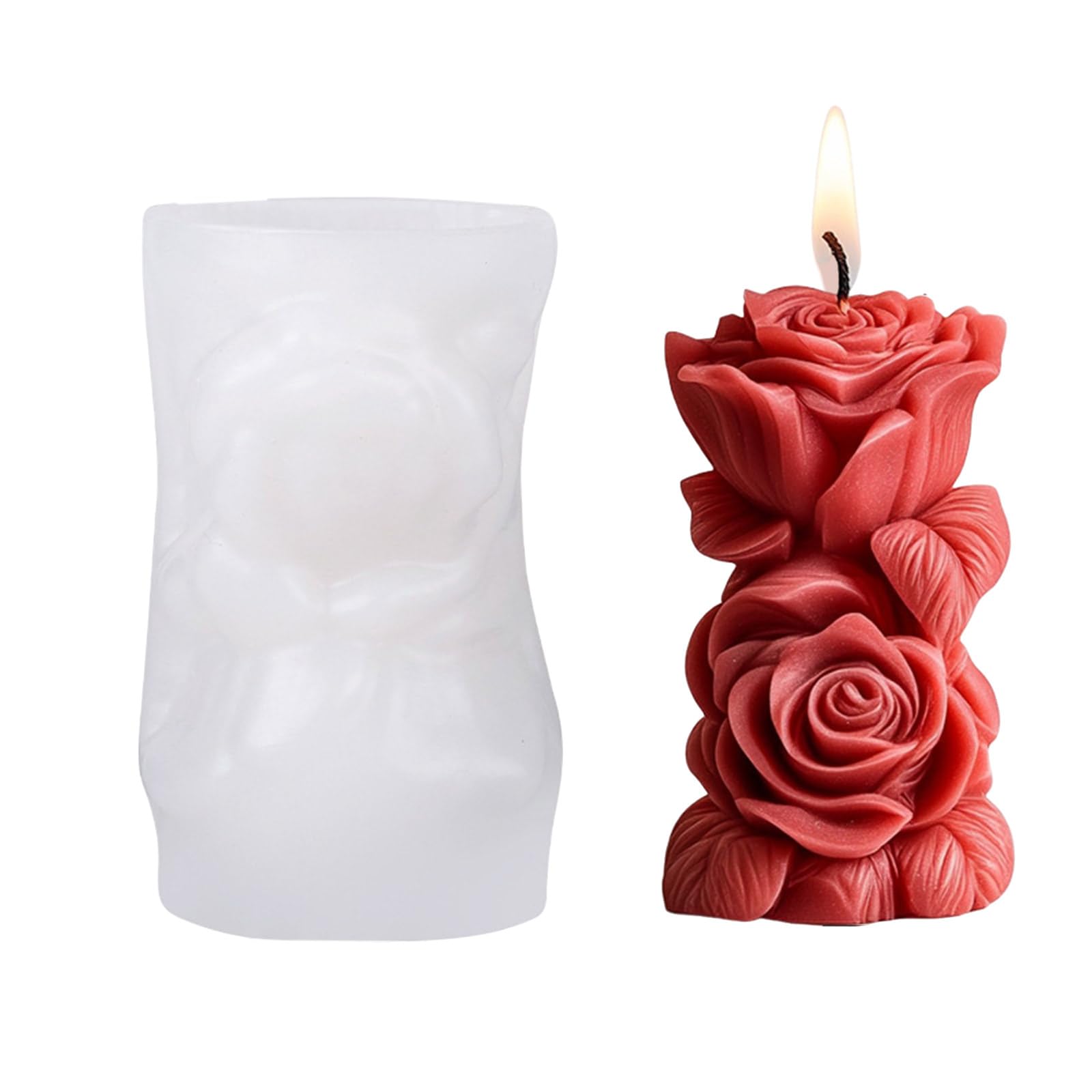 Buxuaaaa B Uxuaaaa Embossed Rose Cylinder Shape Silicone Molds For Soap Gypsum Silicone Molds For Epoxy Resin Mold