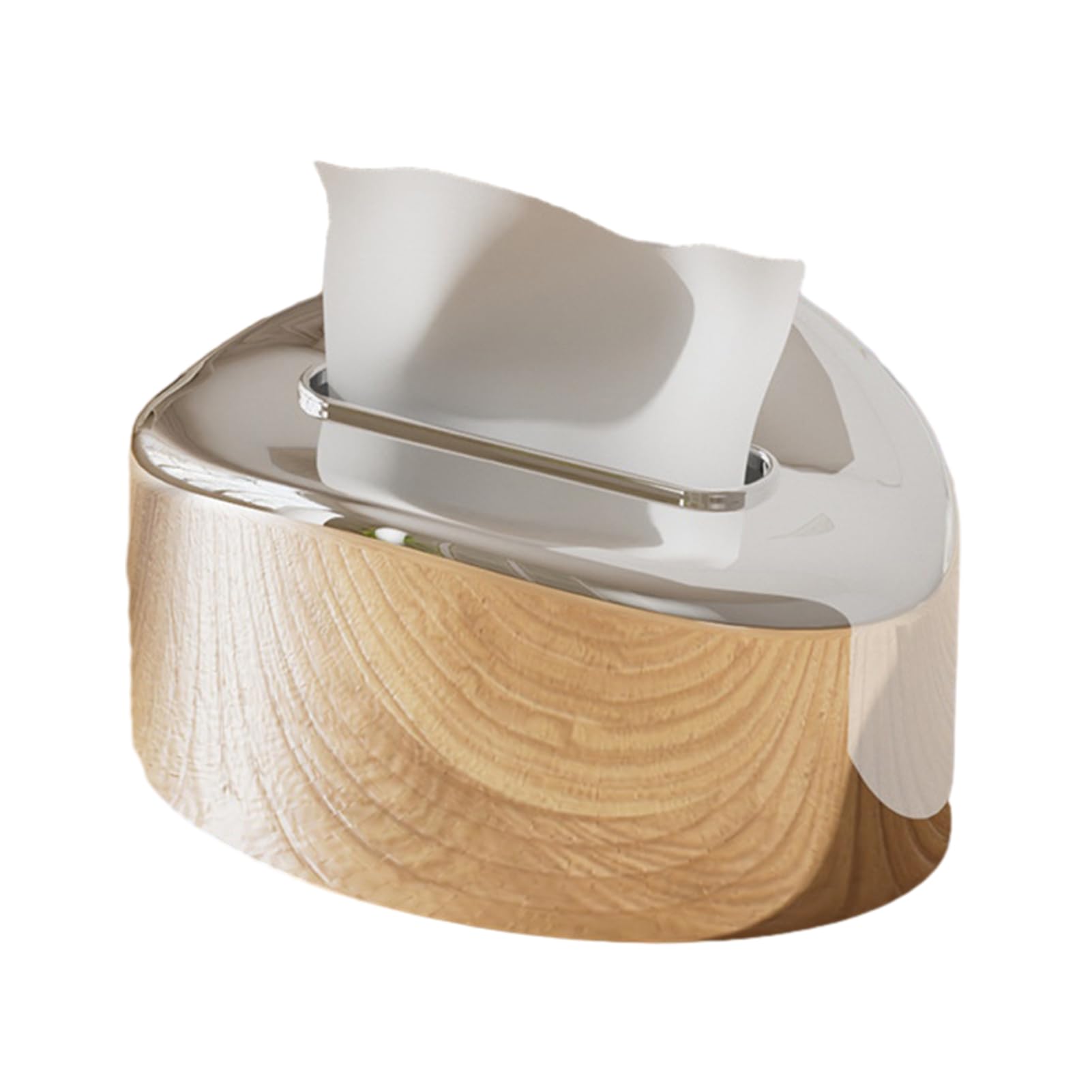 Glifora Tissue Box Cover with Rounded Corners - Tissue Box Holder with Spring Support, Tissue Dispenser for Home, Living Room, Bedroom and Office Use