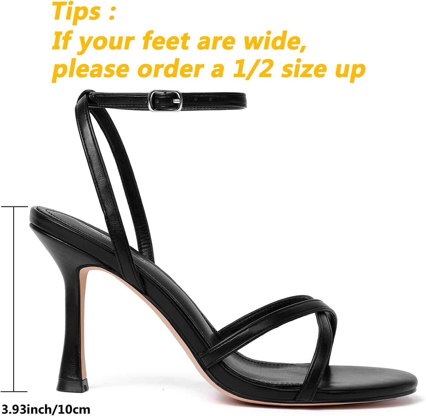 Mostrin Strappy Heels for Women Lace Up Ankle Strap Round Open Toe Stiletto High Heels Women's Heeled Sandals for Prom, Party, Daily - Image 4