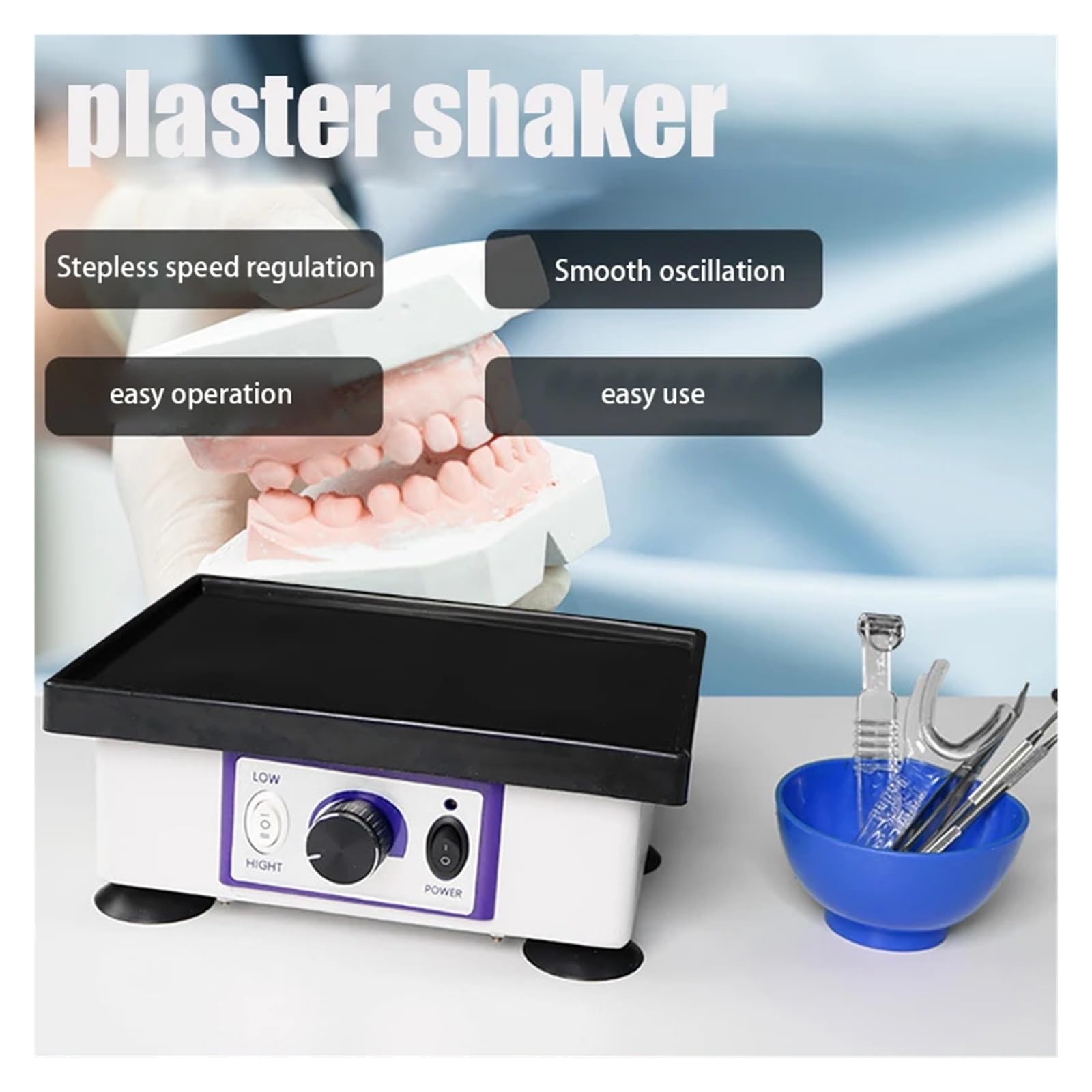 Oscylator Shakera Oscylator gipsowy dentystyczny o mocy 120 W, sprzęt do laboratorium dentystycznego, urządzenie wstrząsania gipsem, wibracyjne modeli dentystycznych