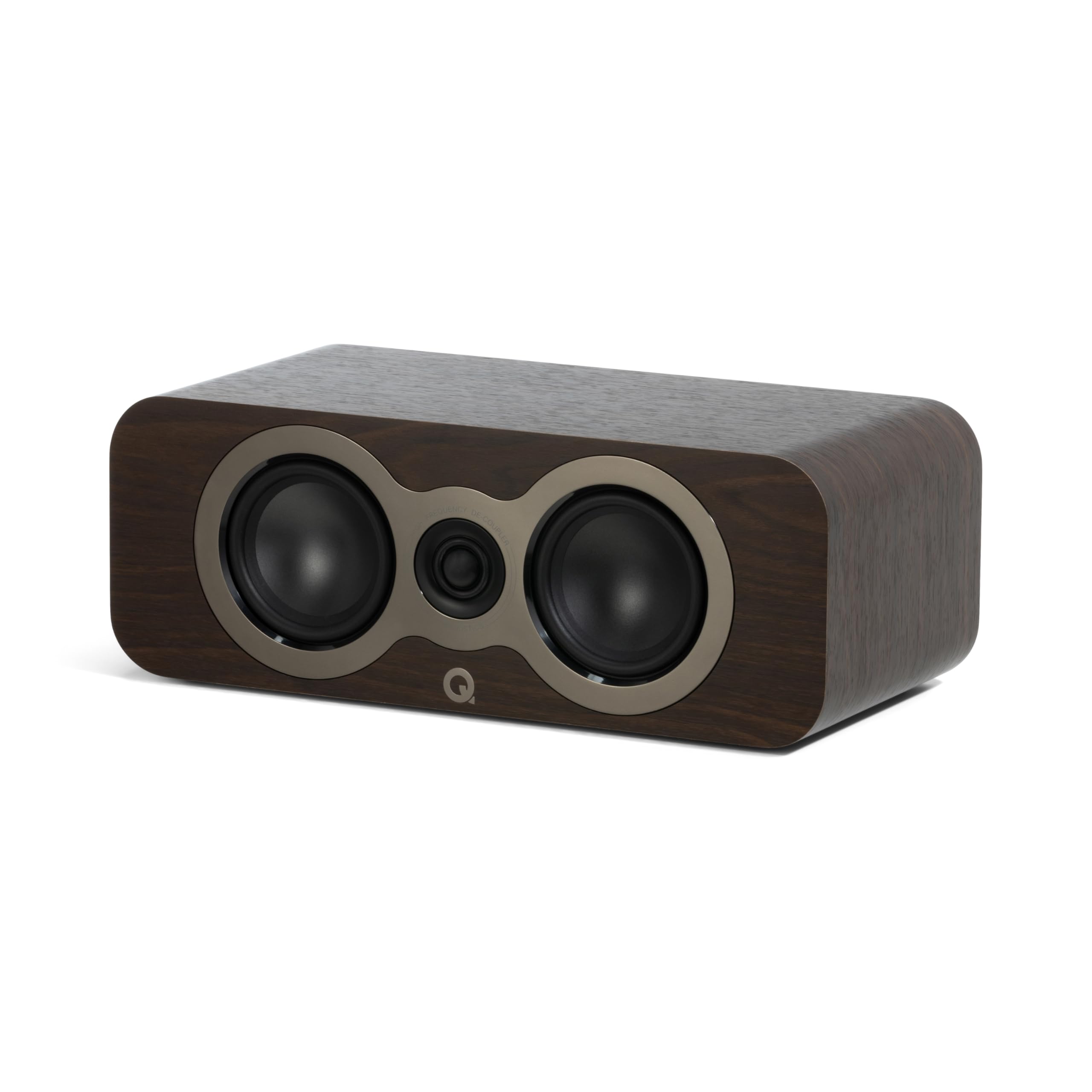 Q Acoustics 3090c Center-Lautsprecher Claro Walnut - 2-Wege-Reflex-Gehäusetyp, 2 x 4 Mittel-/Bass-Treiber, 1 x 0,9 Hochtöner - Aktive Lautsprecher/HiFi-Lautsprecher für Heimkino-Soundsystem