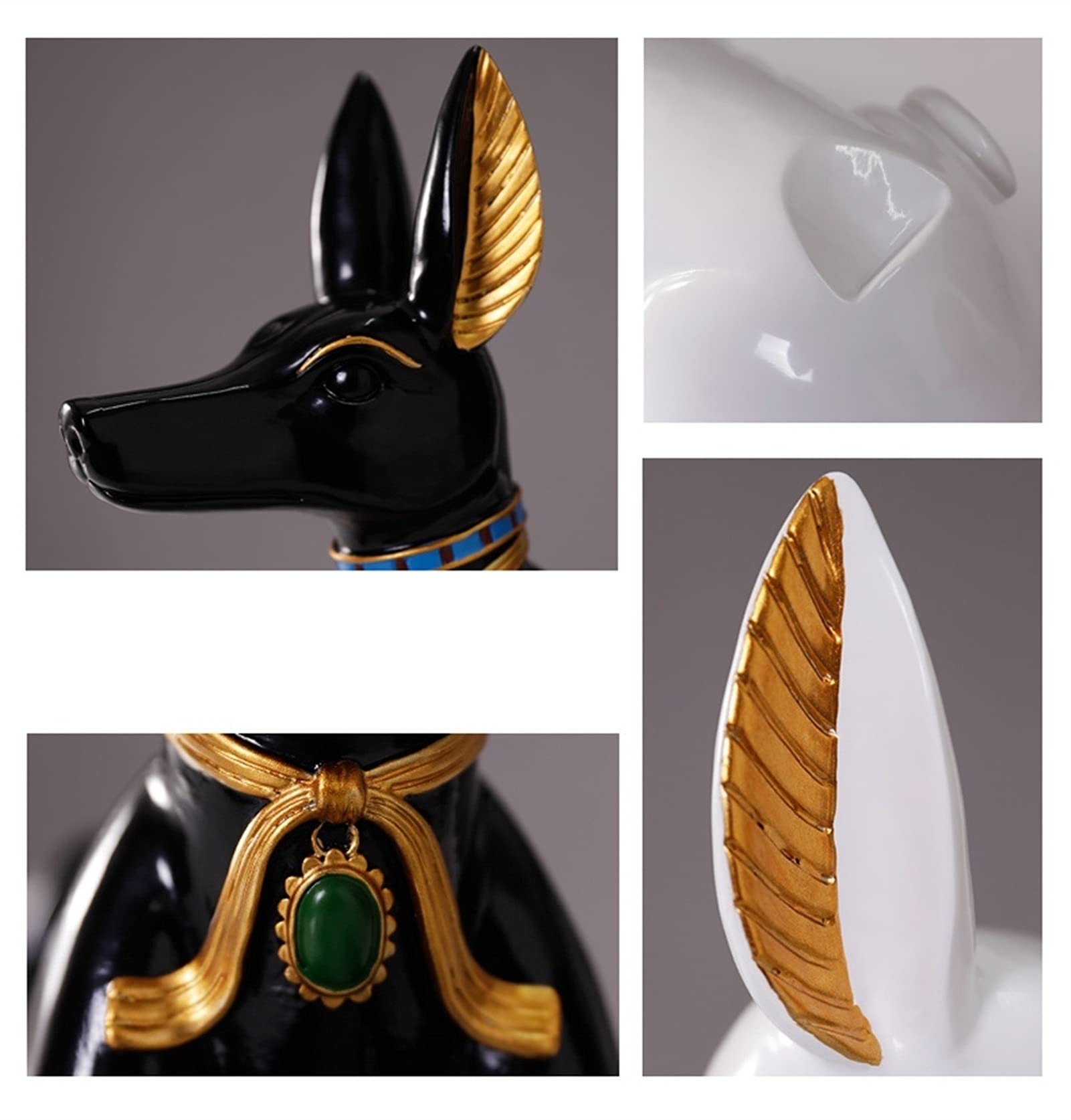 Casa Padrino Figurine Décorative De Luxe Chien Bouledogue Noir / Or H. 65 Cm - Sculpture Décorative En Résine - Décoration De Salon - Figurine Animalière Décorative De Luxe | Casa Padrino