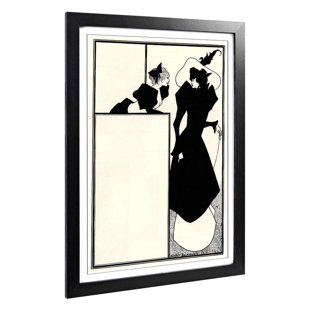 Big Box Art Framed Print of Aubrey Beardsley The Spinsters Crip Design | Wall Art Picture | Home Decor for Kitchen, Living Room, Bedroom, Hallway, Black, A2 / 24.5x18 Inch / 62x45cm