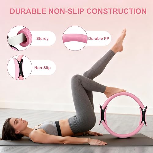 Miniatura 4 de Kit de pilates para mujer  14 piezas de equipo de pilates con anillo de pilates y bola, 5 bandas de resistencia, etc. Accesorios para principiantes