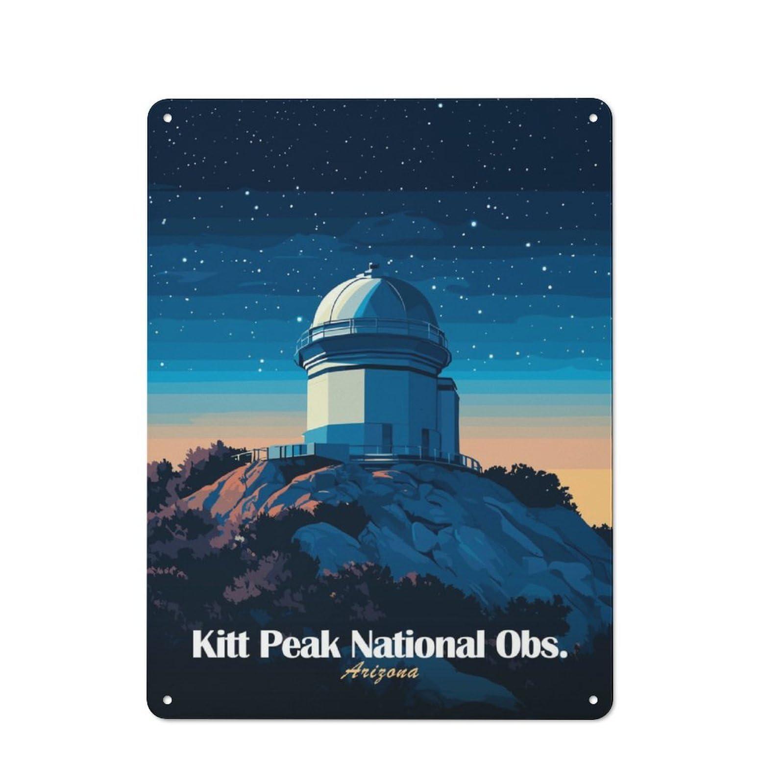 Junmoney Kitt Peak Observatory For Garden Room Or Summerhouse, Vintage Tin Sign 40X30cm, A Metal Wall Feature For Garden Rooms And Summerhouses