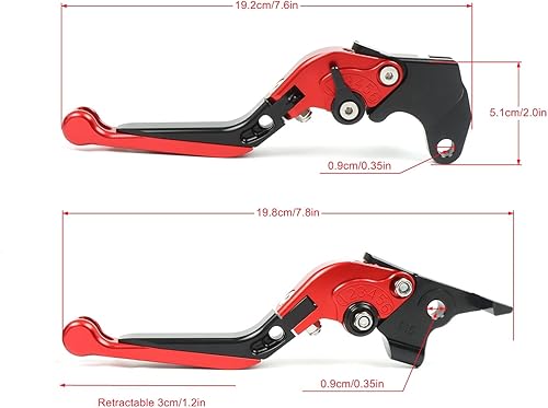 Miniatura 9 de WORLDMOTOP Juego de manetas de embrague de freno de repuesto ajustable para Yamaha FZ-07 MT-07 FZ-09 MT-09 SR 2014 2015 2016 2017 2018 2019 FZ-10