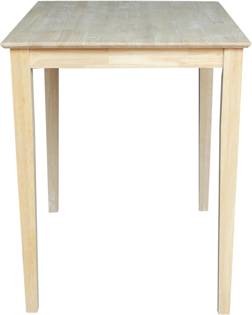 Natural Wood Counter Height Dining Table with Shaker Legs