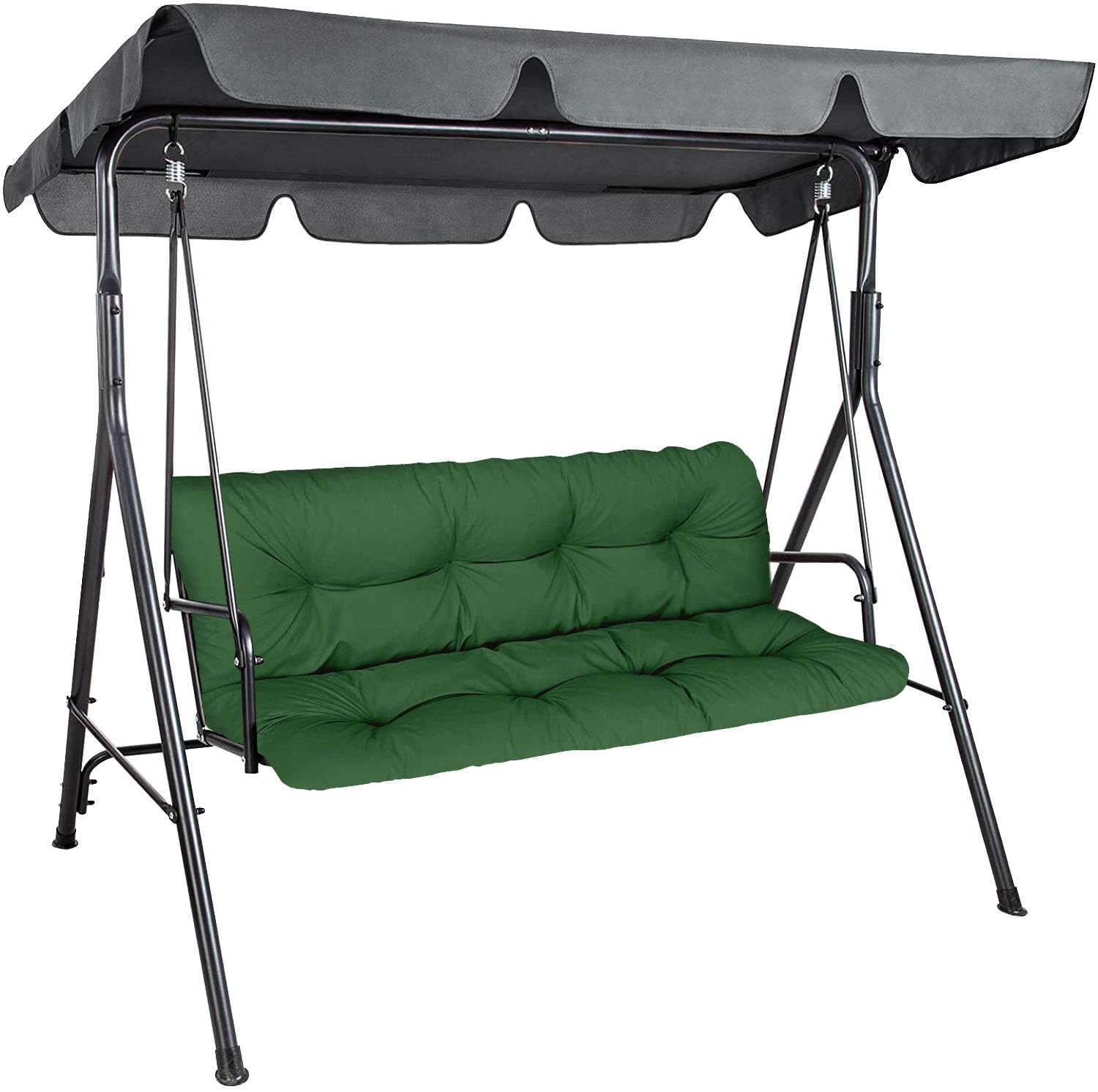 Ferocity Cuscino per panca da giardino, impermeabile, 100x50x50 cm, per mobili da giardino, per pallet, per esterni e patio, con schienale, Verde [133]