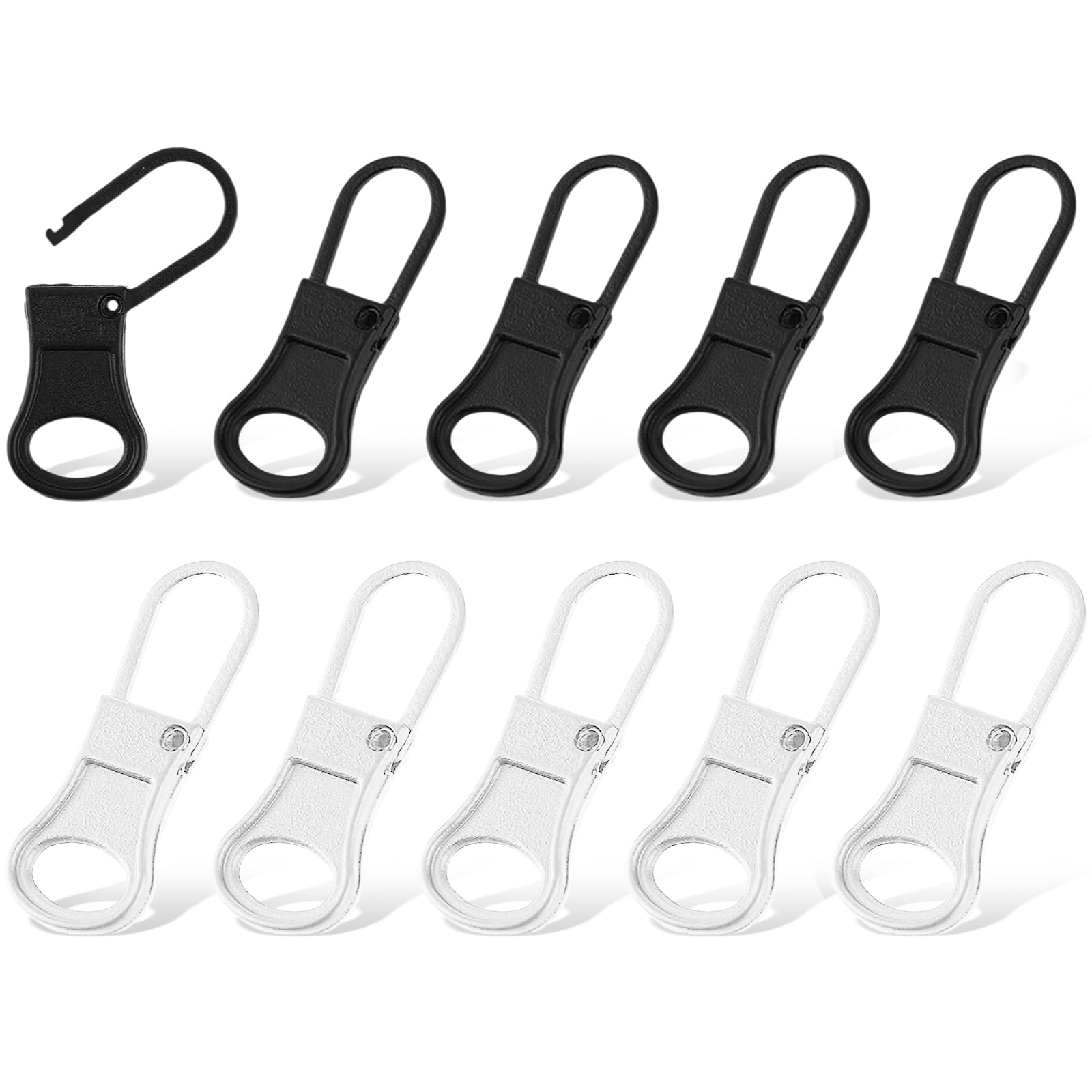 10PCS Zipper Pull Replacement - Detachable Zipper Pull Tabs for Luggage, Clothing, Jackets, and Backpacks - Luggage Zipper Pull Replacement with Zipper Clip - Zipper Slider Handle for Repair