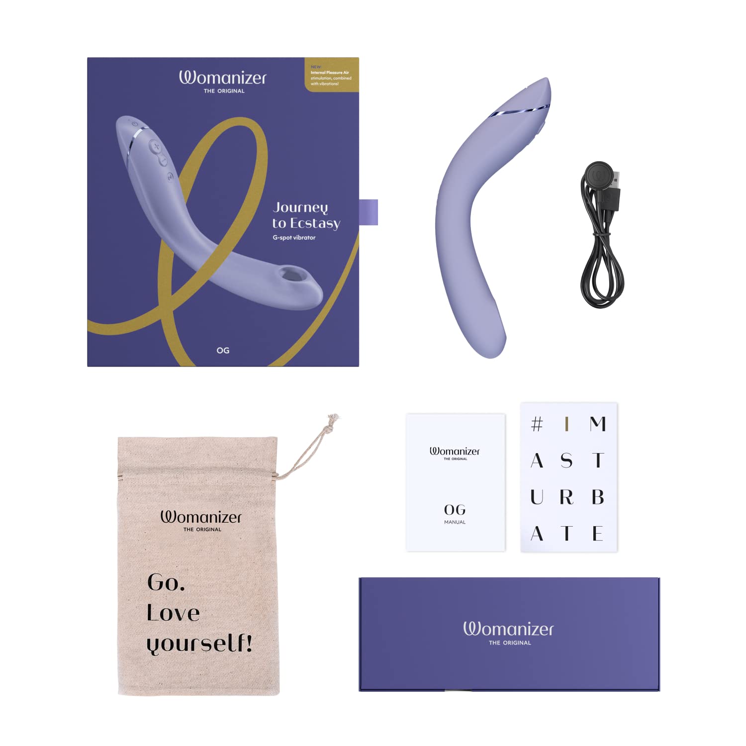 Womanizer OG Vibratore Stimolatore Punto G e Clitorideo | Giocattolo Succhia Clitoride Vibrante Donna Coppie | Impermeabile | Lilla