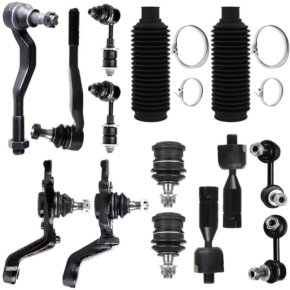Photo 1 of Front Inner Outer Tie Rod End w/Steering Boot fit for Toyota for Tacoma 2001 2002 2003 2004, Suspension Kit with Lower Upper Ball Joint Sway Bar Link - 14pc Set