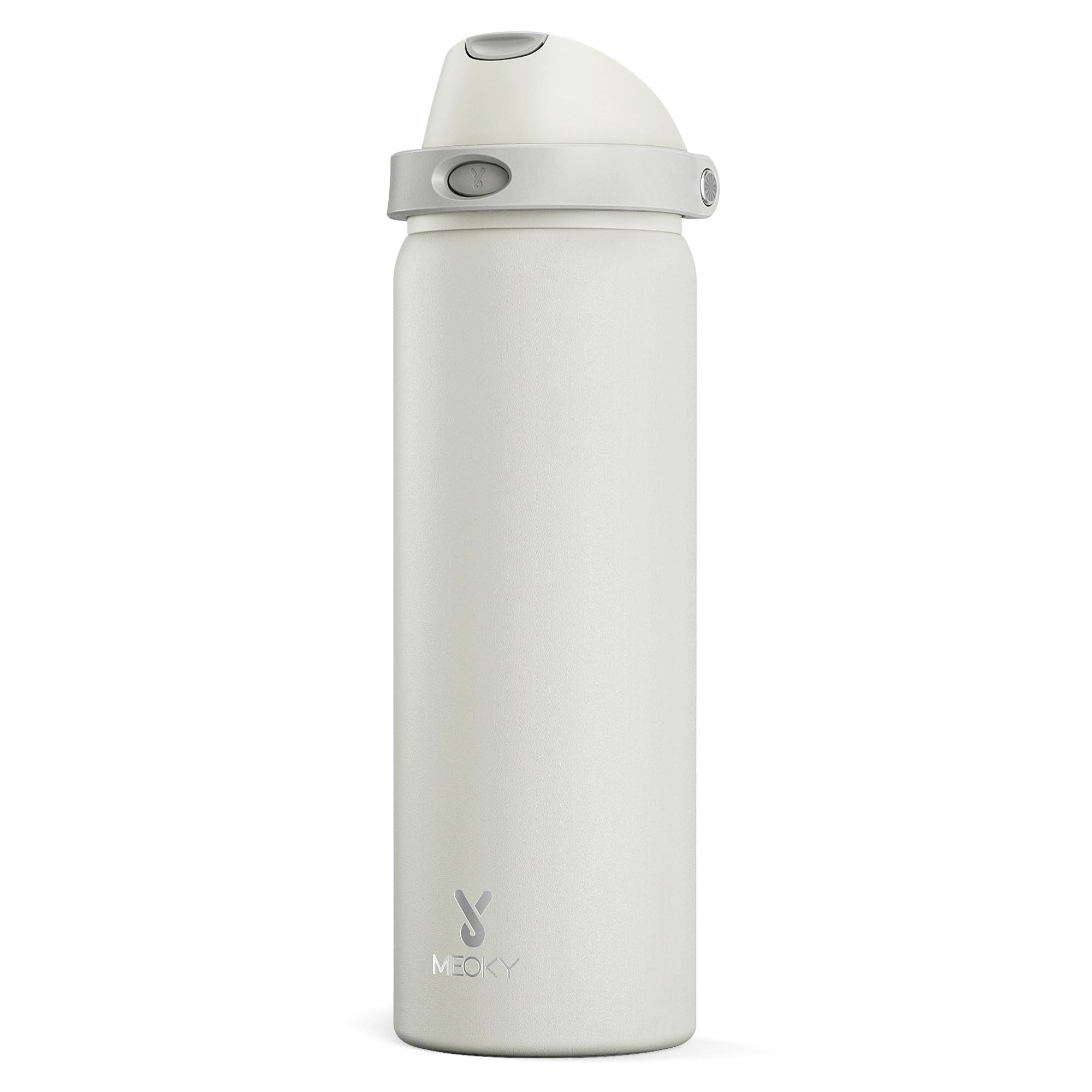 950ml Metal Water Bottle for Gym: Meoky Insulated Stainless Steel Water Bottle with 2-in-1 Lid, Leak Proof, Cold for 24 Hours