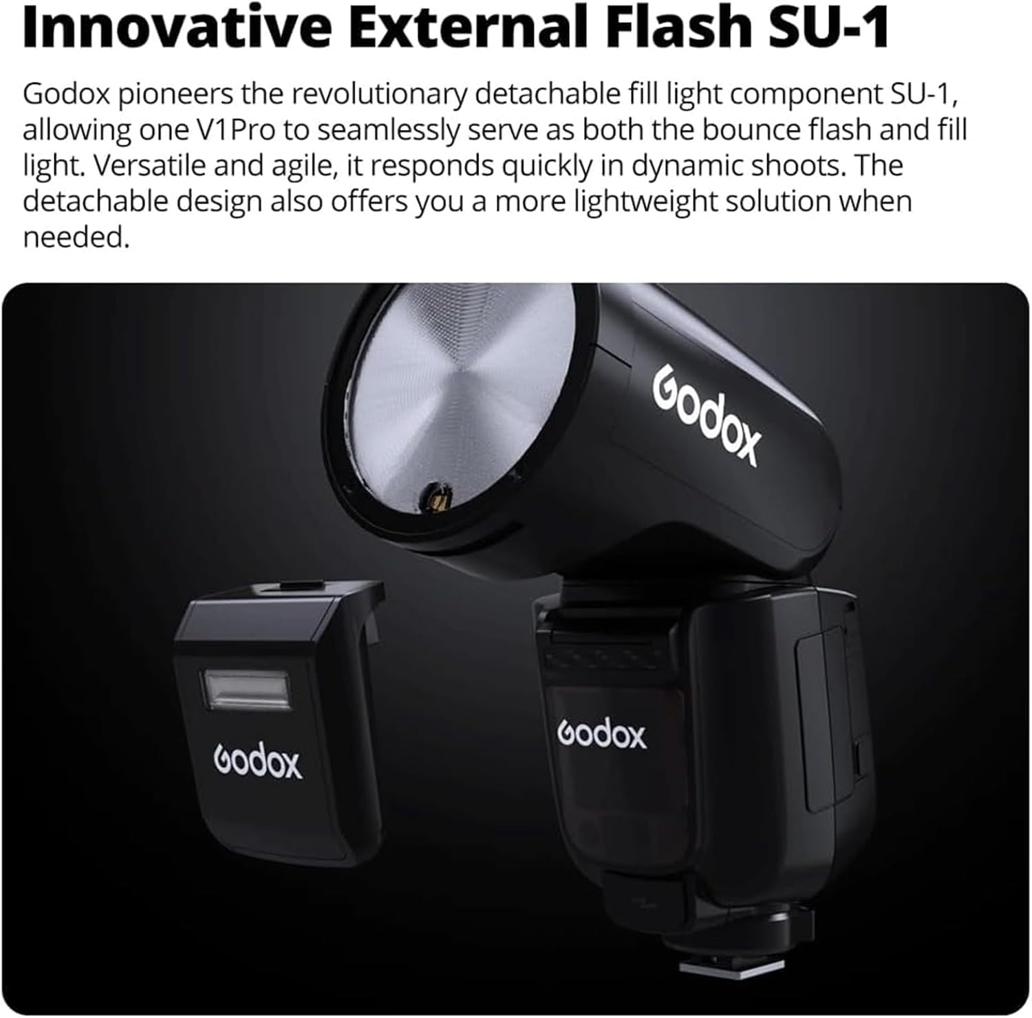 Godox V1 Pro-N V1pro N TTL Flash de Cámara de Cabeza Redonda para Nikon, Unidades de Flash Li-Ion 78Ws 2.4G HSS 1/8000s con Flash Externo SU-1, Lámpara de Modelado LED Flash Godox Nikon