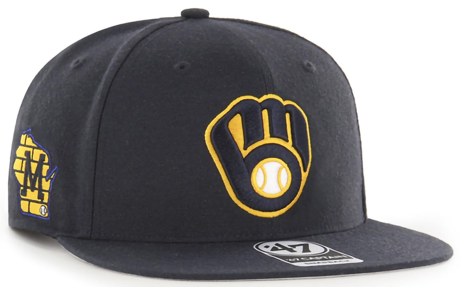 47 MLB Sure Shot Captain Hat Adjustable Structured 6-Panel Snapback Hat Cap, Adult One Size Fits All