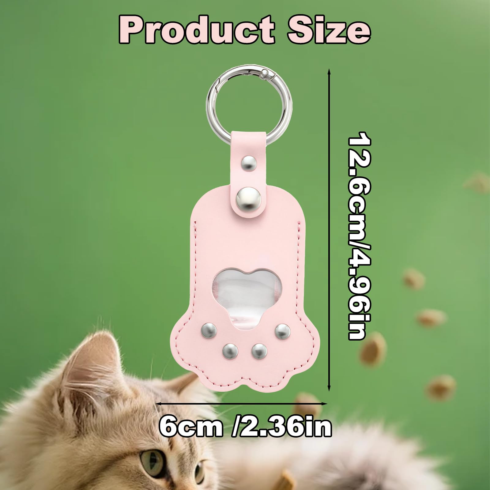 HINGTAI 2Pcs Pet Hair Keychain, Refillable Memorial Charm for Cat & Dog Fur, Photos, Leather Keepsake Gift for Pet Owners - Image 2