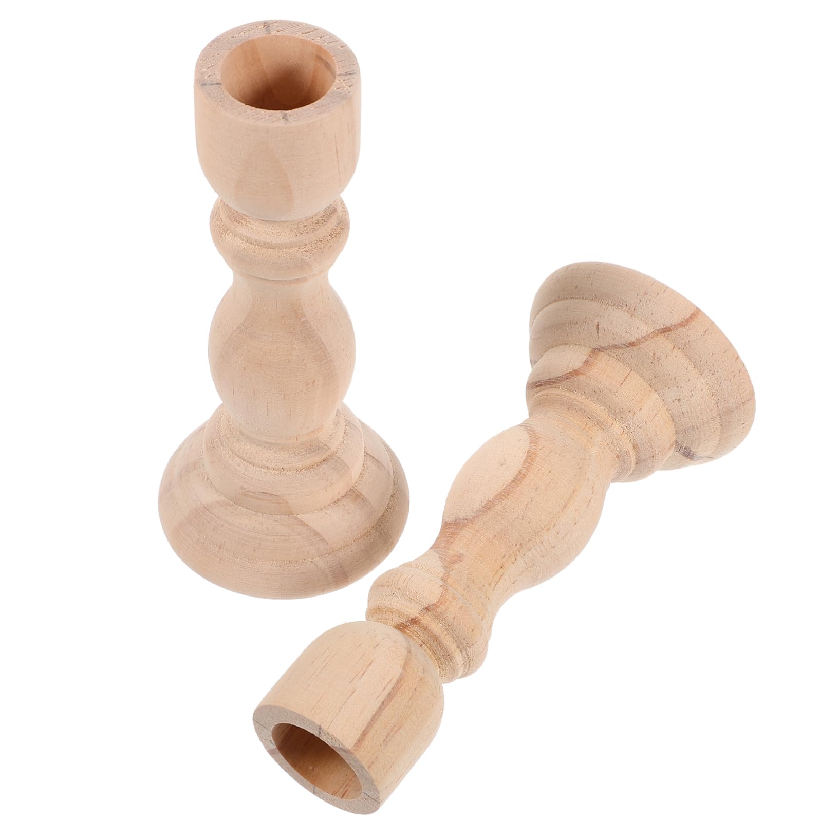 STOBAZA 2pcs Candlestick Creative Candle Holder Tealight Candle Holder Unique Candle Holders Wooden Candle Holder Candle Stands Wooden Tea Light Holder Candle Holders for Pillar Candles