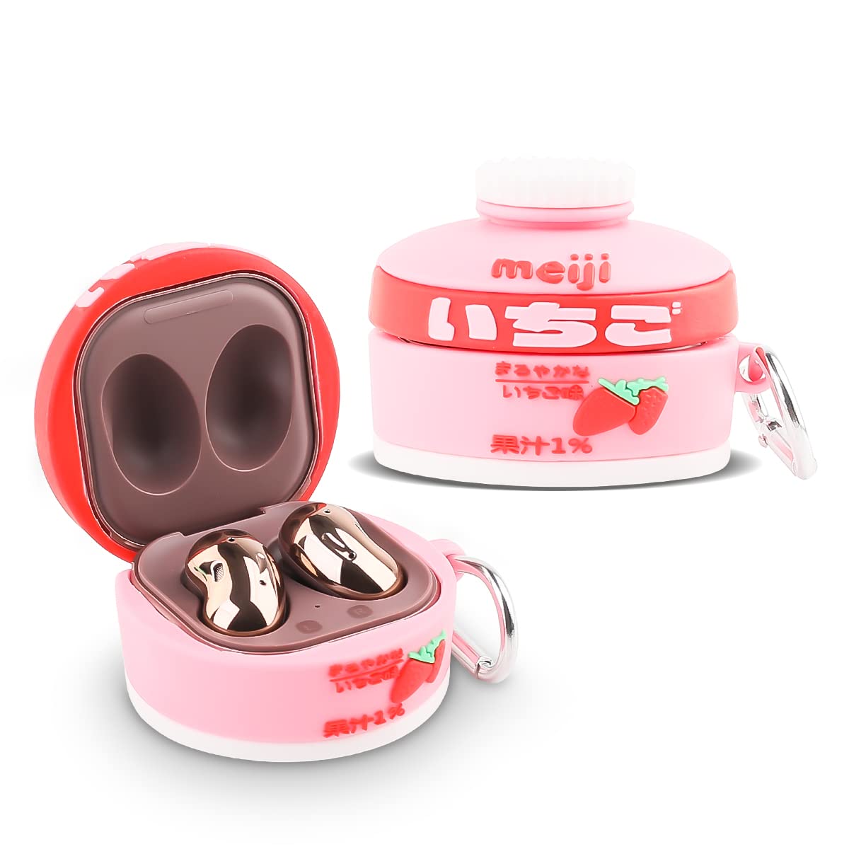 Funda para Samsung Galaxy Buds2 Pro (2022), Galaxy Buds 2 (2021), Galaxy Buds Pro (2021), Galaxy Buds Live (2020), XMBYGY Funda de Silicona con Llavero para Auriculares Galaxy Buds (Monster) — view 23
