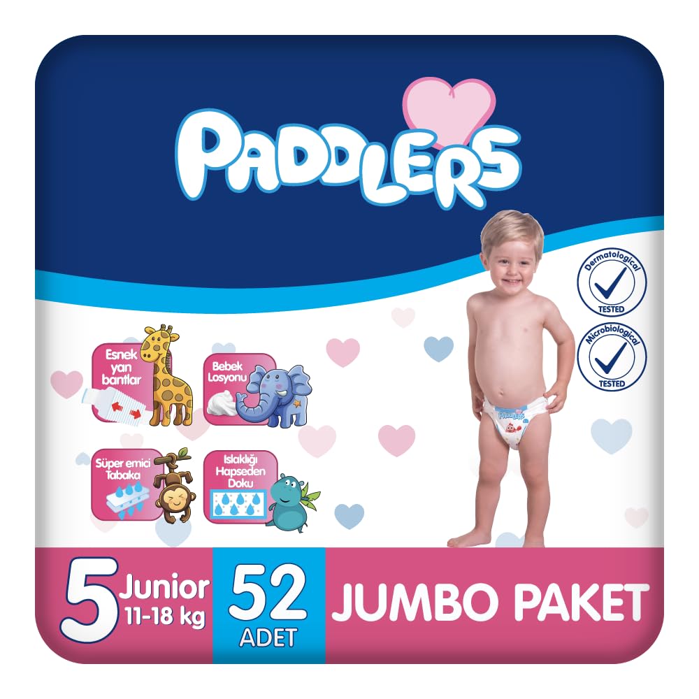 Paddlers Bebek Bezi 5 Numara Junior (11-18 Kg) 52 Adet – Jumbo Paket