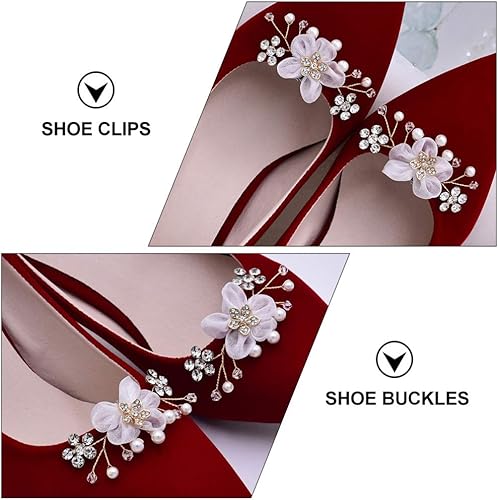 Miniatura 6 de Holibanna 1 par de hebilla de zapato decorativo flor zapatos accesorios para zapatos nupcial floral clip zapatos decoraciones elegantes zapatos