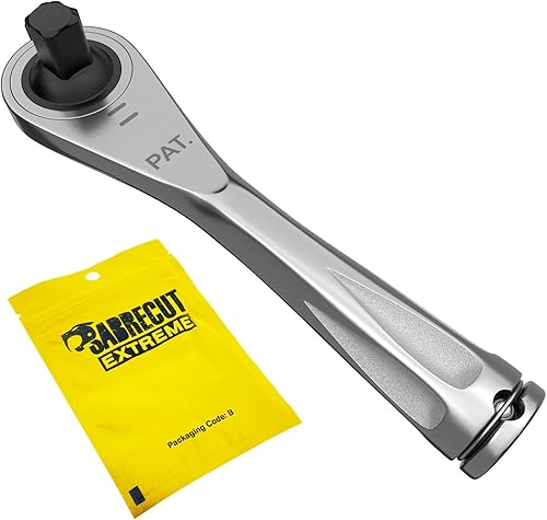 SabreCut 1 X MRSC03 Mini Micro Trinquete 1/4 "Cuadrado 1/4" (6.3mm) Unidad HEX Acero Inoxidable Profesional 72 Dientes Engranaje Llave De Trinquete