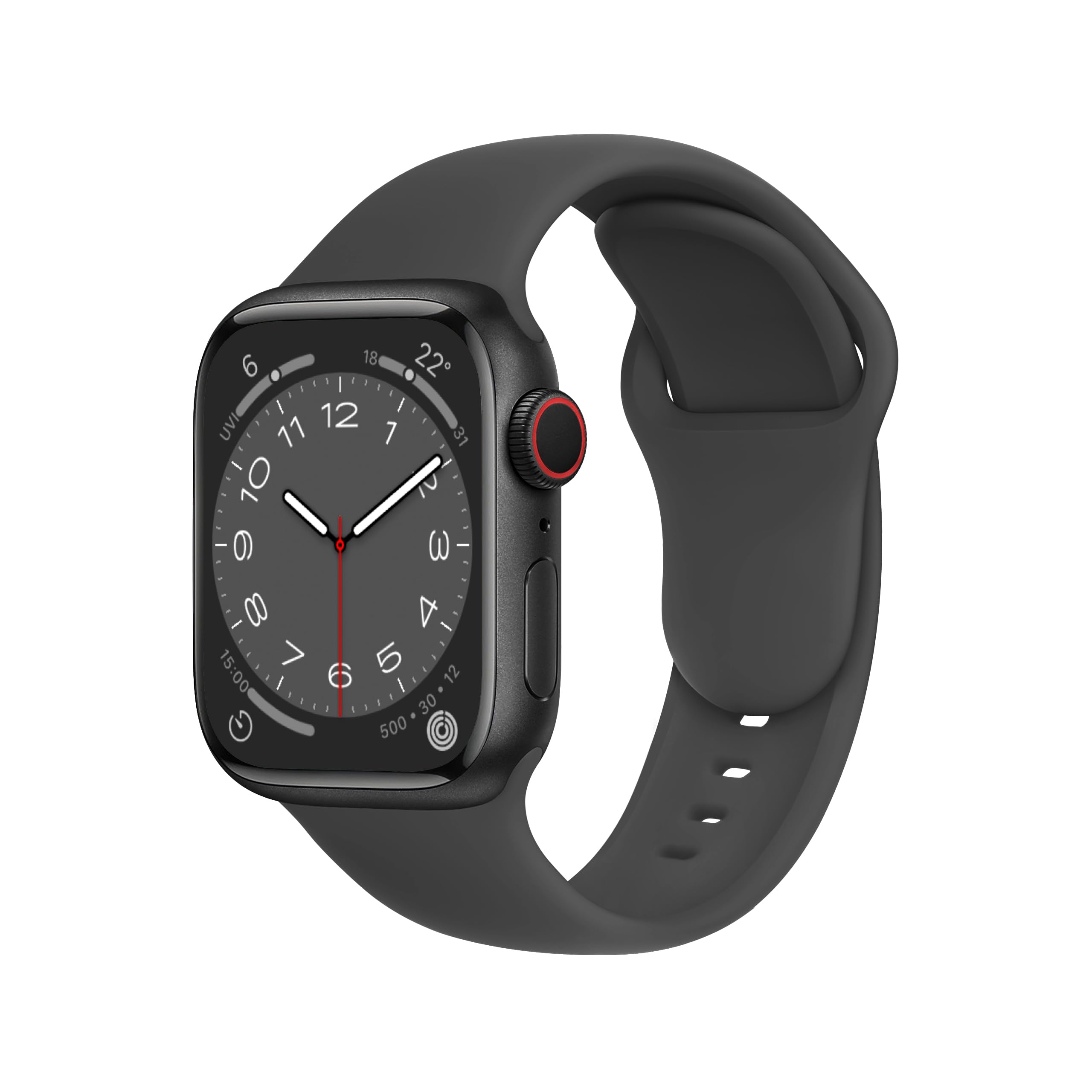 ELETTRONEO SBC1 Cinturino per Apple Watch Ultra 2 49mm, Serie 10 46mm, 9 8 7 45mm 41mm, SE 6 5 4 44mm 40mm, 3 2 1 42mm 38mm Donna Uomo Band Bracciale Sport Silicone, Spazio grigio