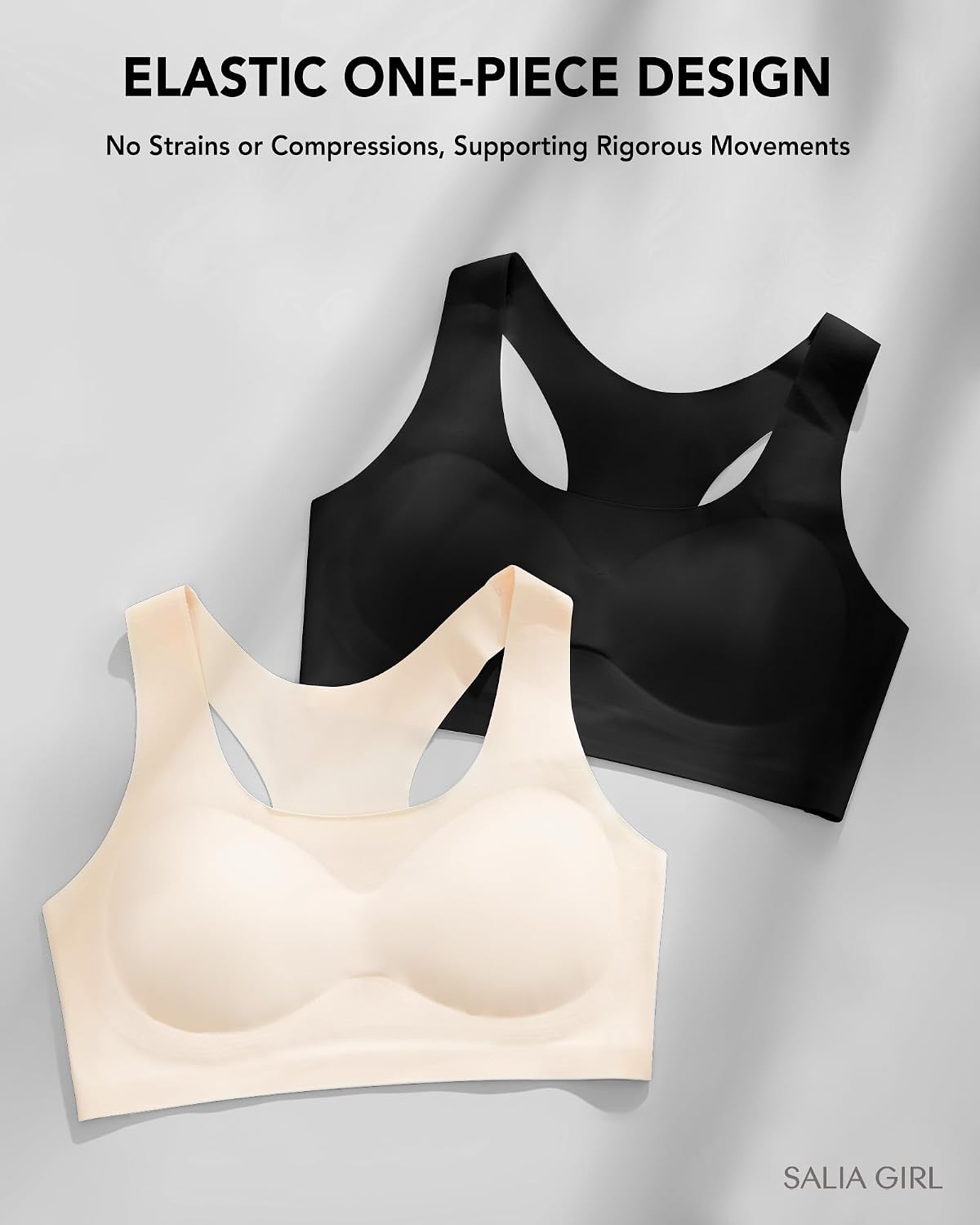 SALIA GIRL Training Girls Bras for Teens 10-16 Racerback Seamless Design with Removable Soft Padding Bras