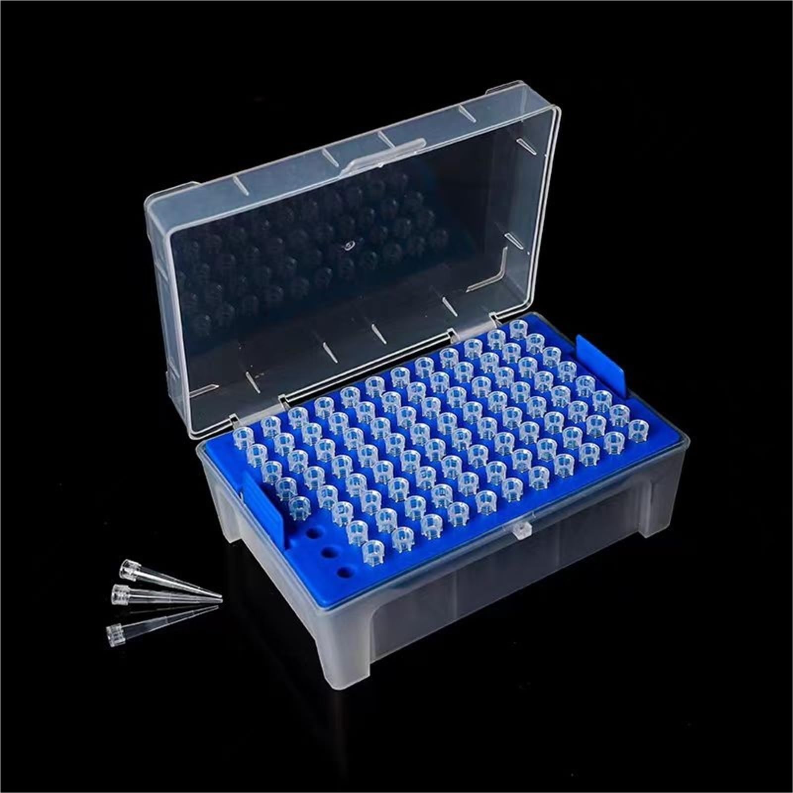 Caja de puntas de pipeta de plástico for laboratorio, con puntas de filtro de pipeta for experimentos, 10ul/10ul-L/20ul/50ul/100ul/200ul/300ul/1ml/5ml/10ml, 1 Juego(1ml-L tips and box)