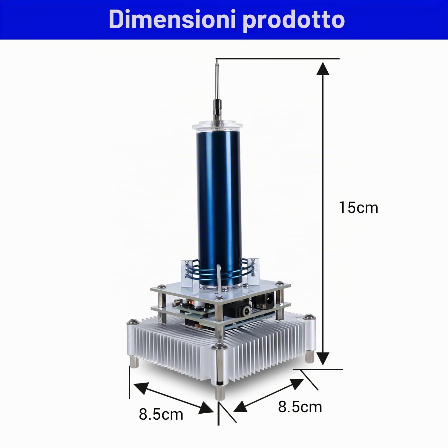 DONGKER Music Tesla Bobina Arco Plasma Generatore, Tesla Coil Altoparlante bluetooth con cavo audio, Giocattoli da desktop fai da te, Teslaspule Modello di sperimentazione per regali e decorazioni