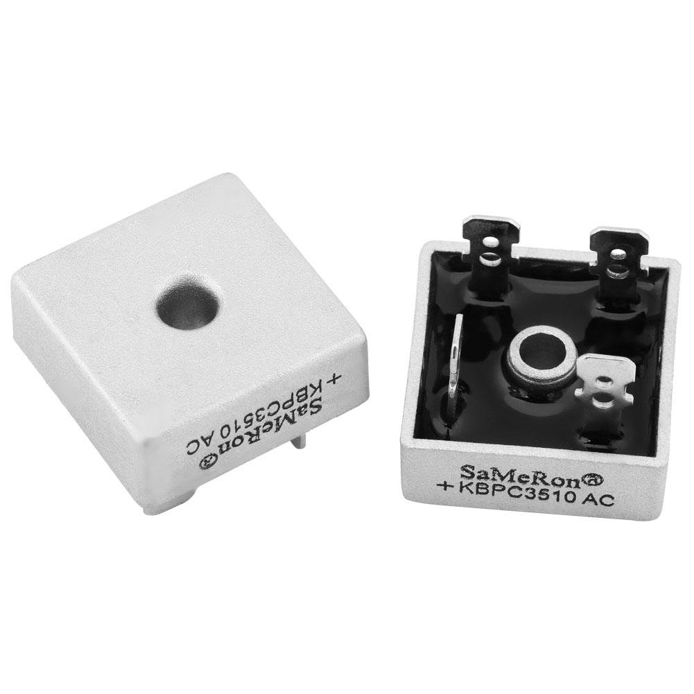 Walfront KBPC3510 35A 1000V Rectificador de Puente de Diodo de Silicio de Caja de Metal de Alta Potencia