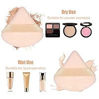 Vista 15 de Pimoys 6 esponjas de maquillaje facial, esponja de terciopelo suave triangular, esponja de belleza para polvo suelto (negro, rosa)