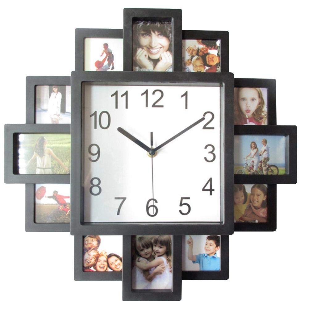 Horloge murale cadre photo multiple pour habiller un mur vide avec élégance