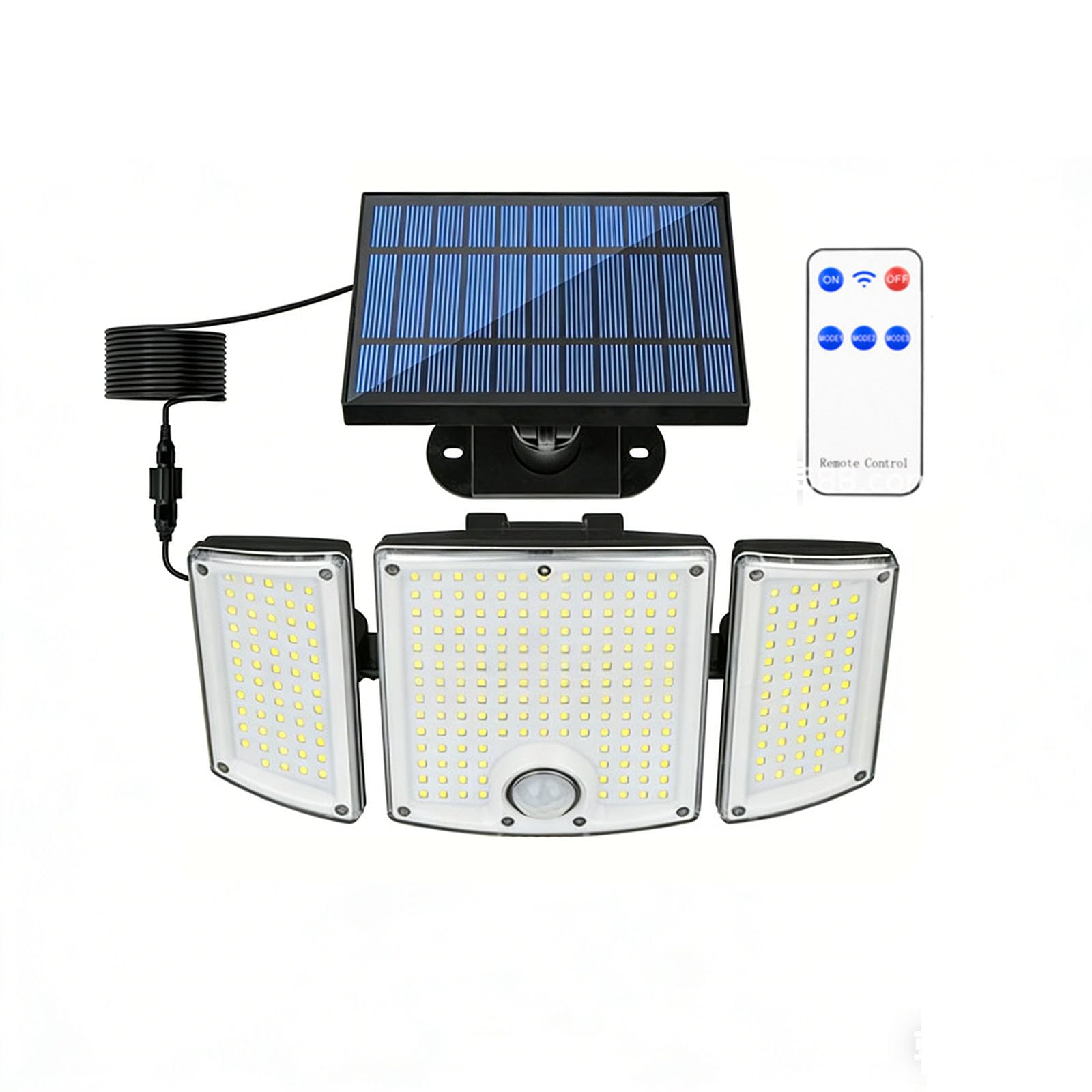 Kaeltsyn Weatherproof 3 Head LED Security Light Easy Installation Suitable for Residential Gardens with Long Lasting Materials Solar Garden Lights