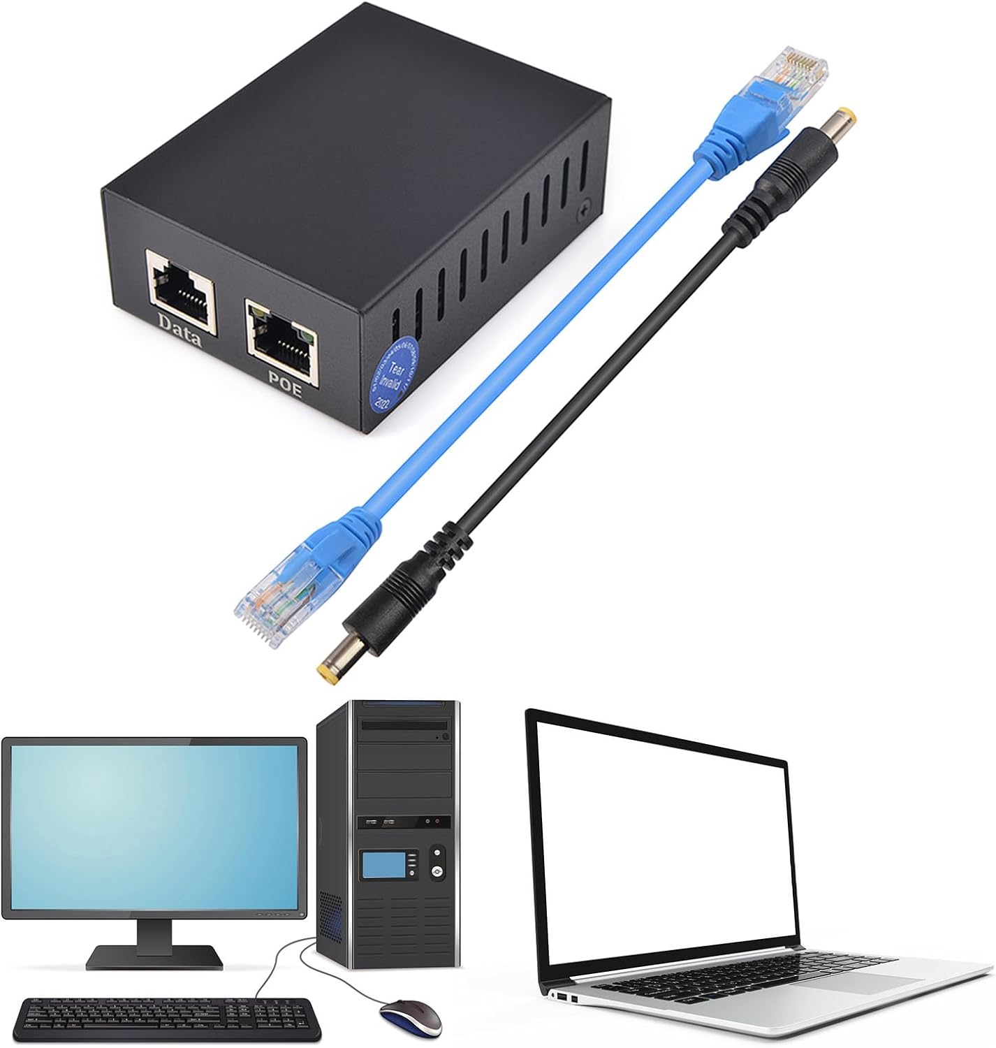 Ethernet Separator Splitter Metal Case 12V 5A 10/100/1000Mbps Efficient RJ45 Power Supply for Networking Connection