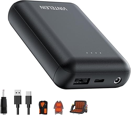 Chaleco calefactable de 7.4 V 5 V, batería de 10000 mAh  Banco de energía recargable para ORORO, Arris, DR.Prepare, KOVNLO, TIDEWE y otros chalecos