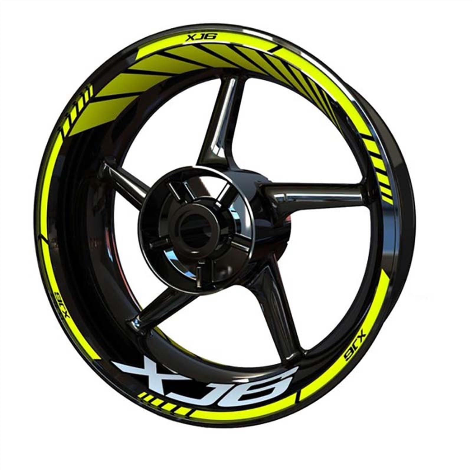 Motorcycle Racing Equipment Accessories Wheel Tire Rim Adhesive Reflective Decal Sticker for Yamaha Xj6 Decorative(Color6)