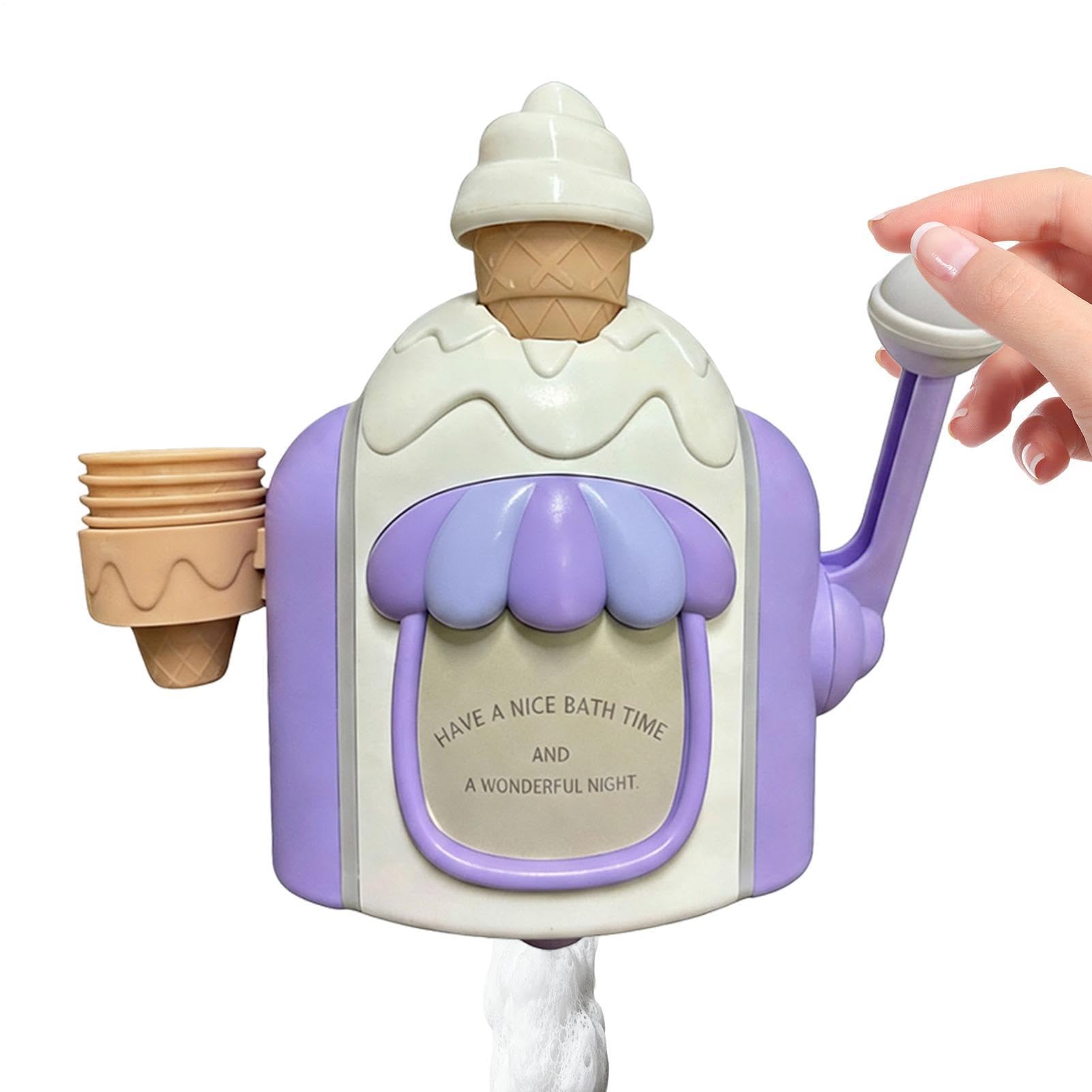 Ice Cream Machine Bubble Bath Toy, Bath Toy Ice Cream Foam Maker, Baths Bubble Machine For Kids, 23x8x20.5cm, For Boys Girls Kids Shower Home Pool Indoor Playtime.