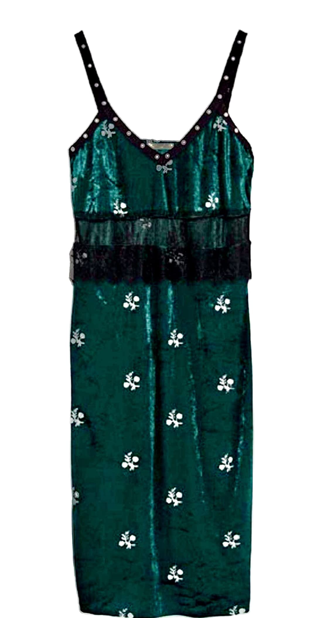 Zara Dress, velvet green with lace