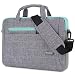 Brinch 15-15.6 Inch Multi-Functional Suit Fabric Portable Laptop Sleeve Case Shoulder Messenger Bag Briefcase for Laptop, Tablet, MacBook, Notebook - Grey-Green